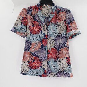 Vintage 70s 80s Levis Shirt women's S/M Short Sleeve Button Up Floral Flowers